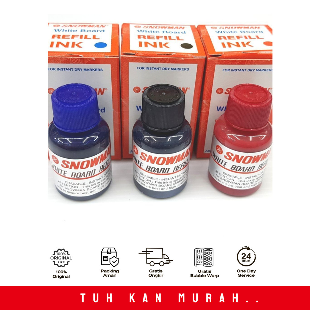 

REFILL ISI SPIDOL TINTA WHITE BOARD SNOWMAN-MERAH
