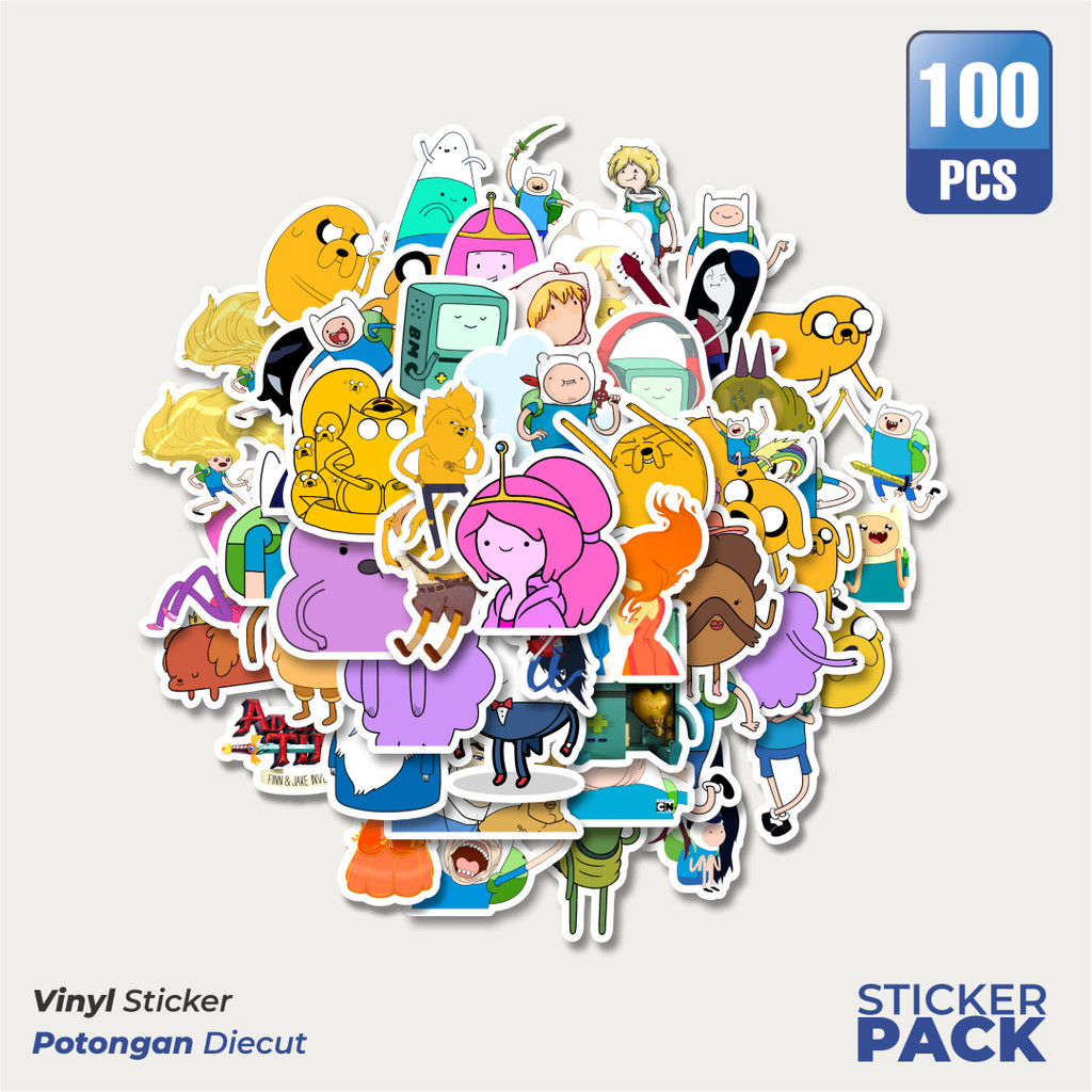 

MURAH 100 PCS Stiker Kartun Series Adventure Time Character Mix 4 Waterproof Aesthetic- Untuk Laptop, Motor, dan Helm - Paper Stationery Pack