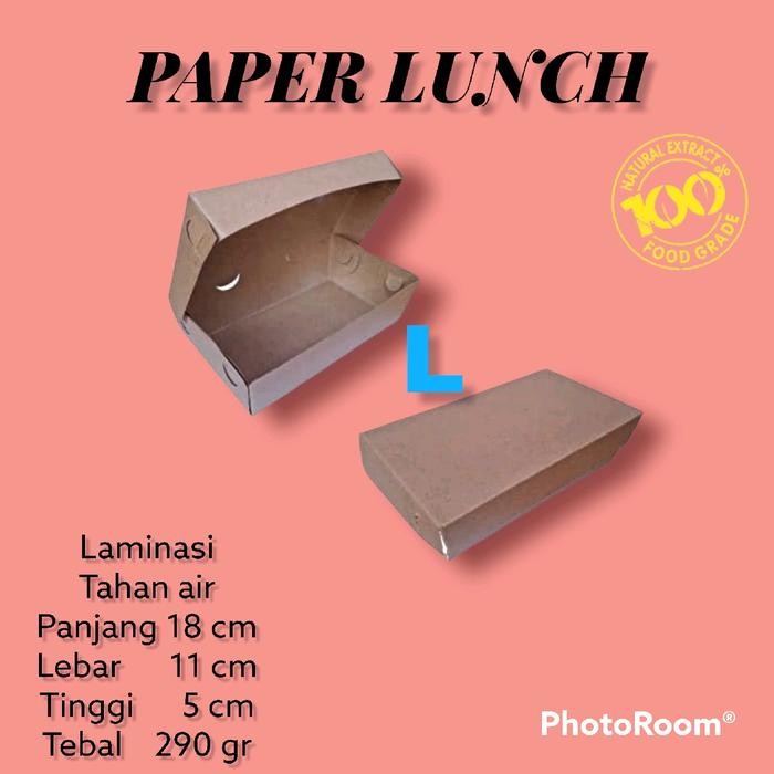 PAPER LUNCH BOX KOTAK MAKANAN LUNCH BOX BOK KOTAK MAKANAN - L, coklat