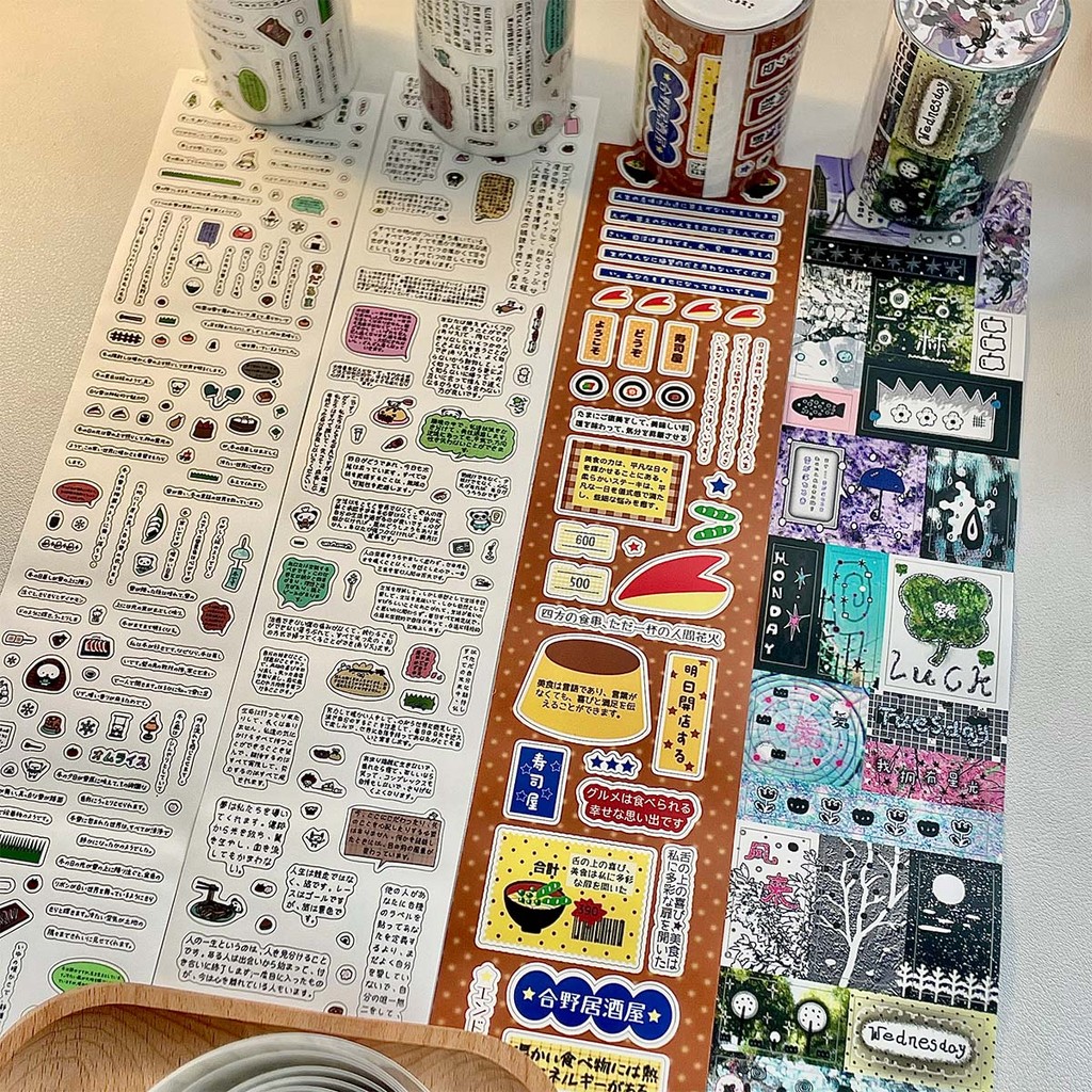 

Alphabet Stickers Tapes Versatile Aesthetic Scrapbook Sticker Tapes Journal Collage Japanese Kawaii Decor Supplies