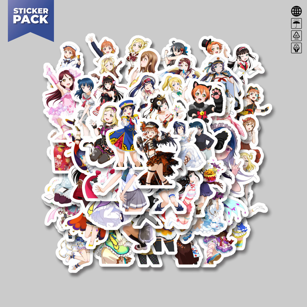 

[100PCS]Stiker Pack Stiker Anime Series Love Live Character Mix 3 Aesthetic Vinyl Anti Air Dekorasi Sticker Laptop Buku Journal Koper Helm Casing HP Gitar Helm Skateboard