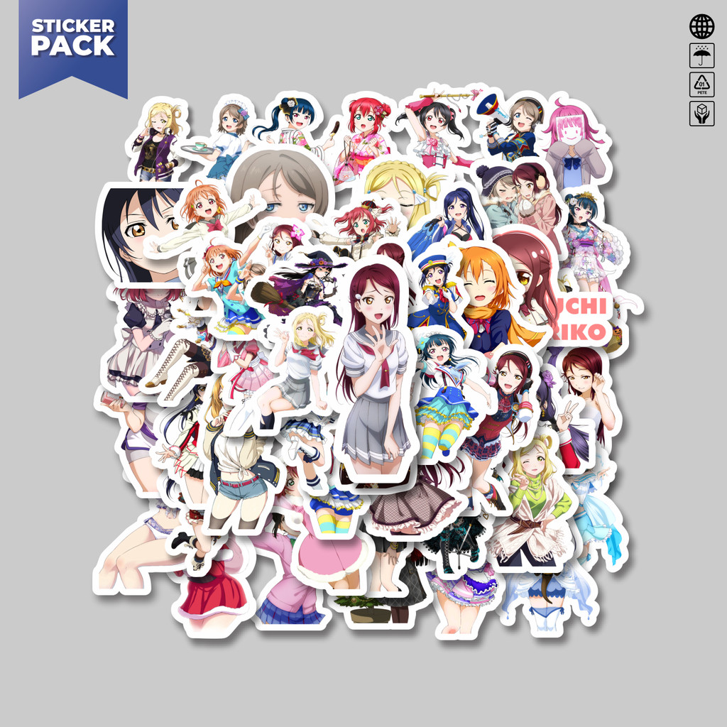 

[100PCS]Stiker Pack Stiker Anime Series Love Live Character Mix 5 Aesthetic Vinyl Anti Air Dekorasi Sticker Laptop Buku Journal Koper Helm Casing HP Gitar Helm Skateboard