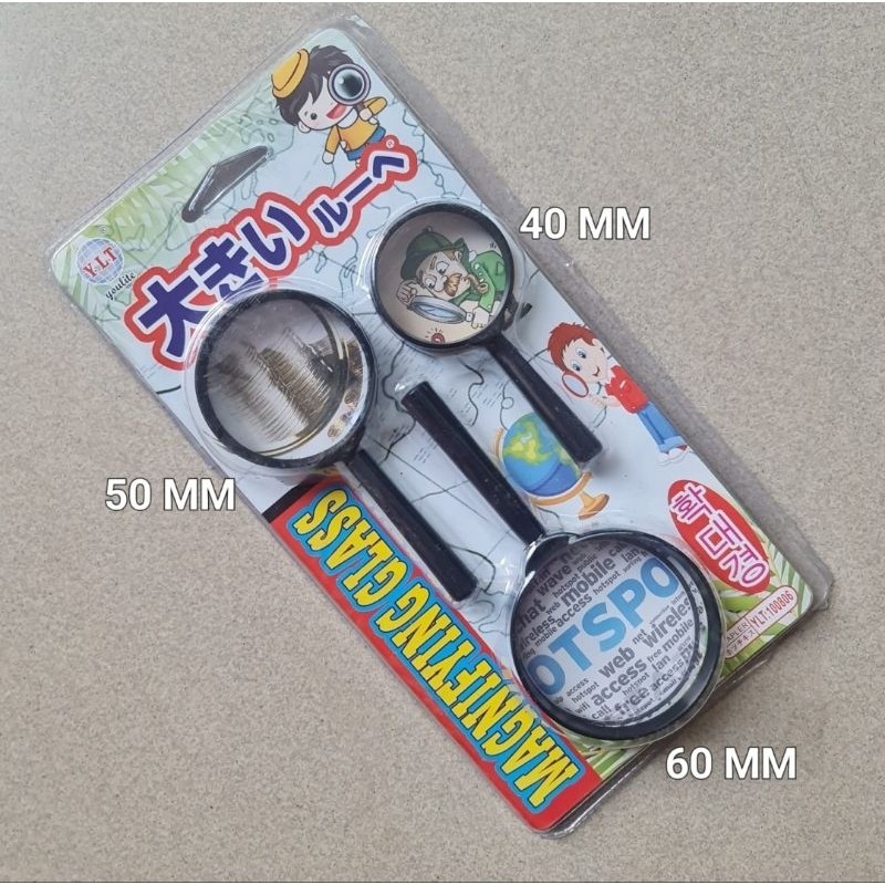 

Kaca Pembesar Set 3 PCS ( 40 MM + 50 MM + 60 MM ) D3318
