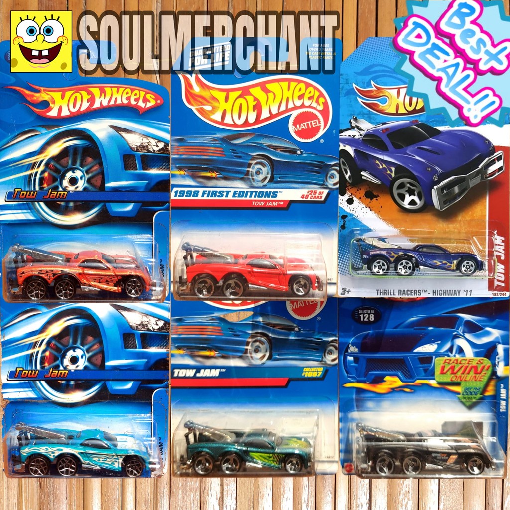 Hot Wheels Tow Jam Biru Hitam Hijau Merah Orange Diecast Mobil Derek Towing