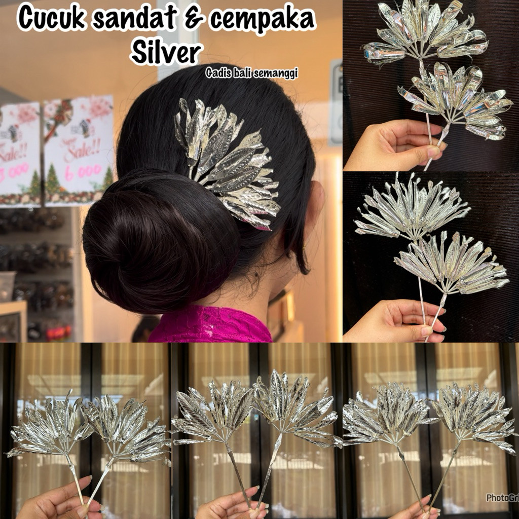 cucuk sandat & cempaka silver/ bunga sanggul/ semanggi emas/ cucuk premium