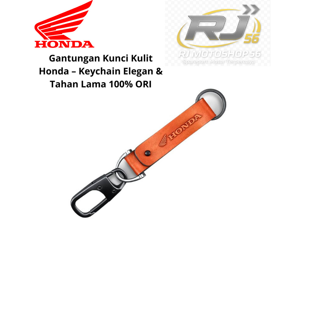 100% ORI Gantungan Kunci Kulit Honda – Keychain Elegan & Tahan Lama