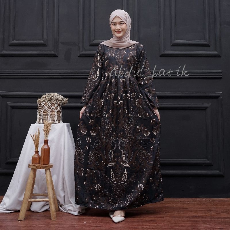 MS GAMIS BATIK SRIWEDARI MAXI KATUN BUMIL ALLSIZE DAN JUMBO