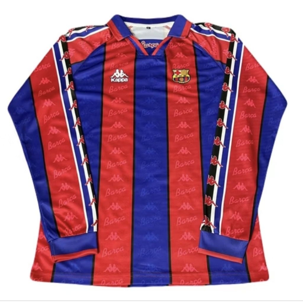 WIDHISTORE Jersey Retro Vintage Barcelona Home 1995 - 1997 Terlaris