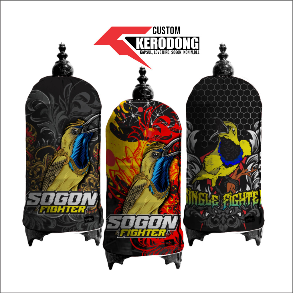 WIDHISTORE Krodong Lovebird Kapsul Sogon Konin Trucukan Double Layer Full Printing Bahan Premium