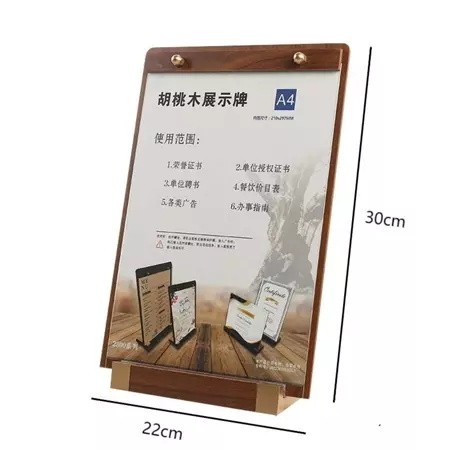 Stand Menu Menu Kayu Wood Sign Holder Stand Kalender Menu Holder Tempat Menu Berdiri Solusi Kebutuha