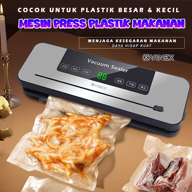 VINEX ~ Vacuum Sealer Portable Food Vacuum Sealer Basah Kering Mesin Vacuum Makanan Frozen