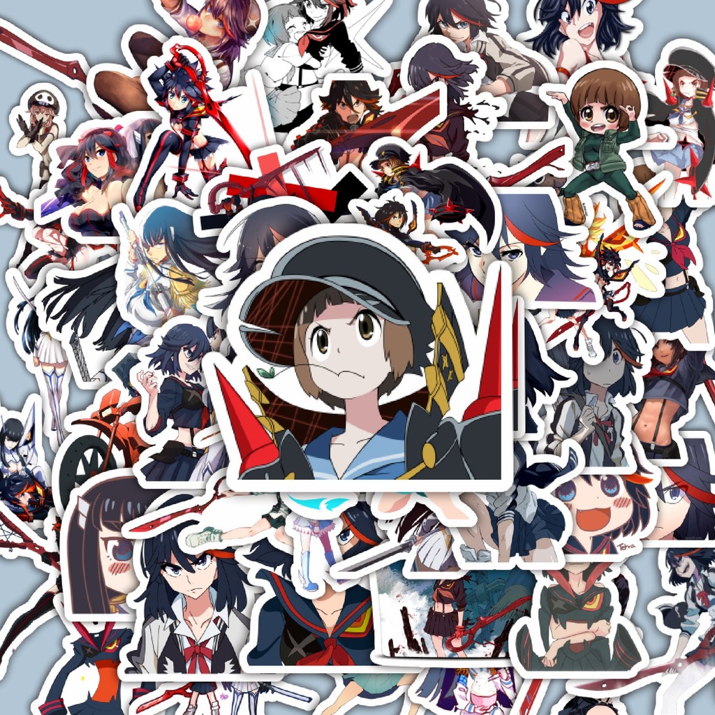 

100PCS Lucu Stiker Anime Series Kill La Kill Karakter Mix 2 Stiker Aesthetic Stiker Anti Air Stikers Berperekat Waterproof sticker decal buat Motor Helm Buku Journal Koper Casing HP Laptop Botol Minum Hadiah anak