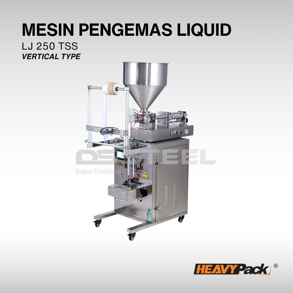 

HEAVYPACK Mesin Pengemas Sachet Cair & Pasta LJ-250 Vertical | Automatic Liquid Packing Machine Stainless Steel