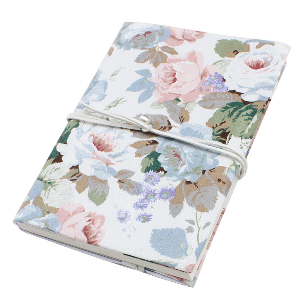 

1pc Adjustable A6 Book Cover Fabric Cloth Book Sleeve Rose Print Book Protective Case Hand Account Book Stationery