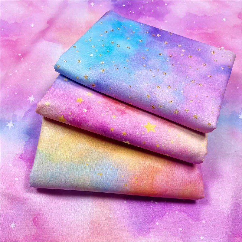 

Star Rainbow Series Cotton Plain Weave Fabric DIY Handmade Sewing Book Covers Bags Patchwork Frame Purses Skirt Apparel Material