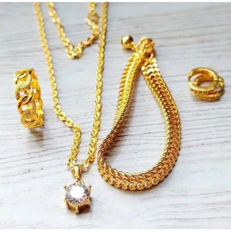 COD Set Perhiasan Kelabang Klip Titanium Wanita Dewasa Gold