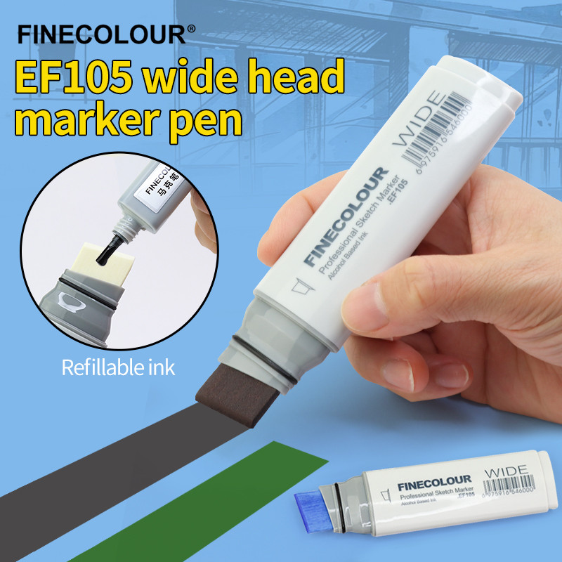

Finecolour 20mm Wide Markers Alcohol Line Sketching Markers Pen Drawing Art Marker For Large Area Painting Art Supplies 1Pcs