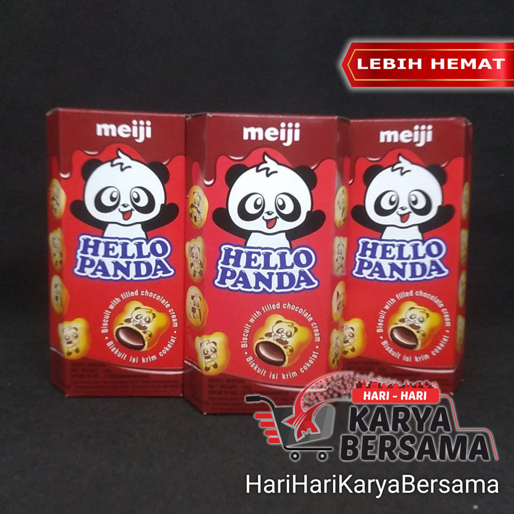

MAKANAN RINGAN BISKUIT MEIJI HELLO PANDA CHOCO COKLAT PACK 3'S X 42GR