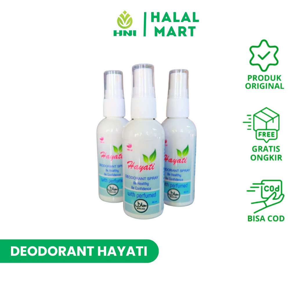 Deodorant Spray Hayati isi 60 ml - Deodorant Hayati HNI HPAI Alami Herbal membantu menghilangkan bau