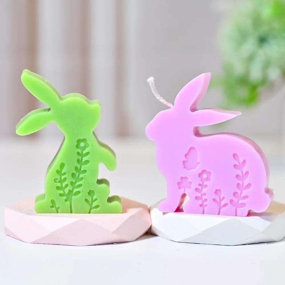 

Emboss Pattern Rabbit Cat Candle Silicone Mold Easter Rabbit Silicone Mould DIY Handmade Aromatherapy Gypsum Resin Soap Molds