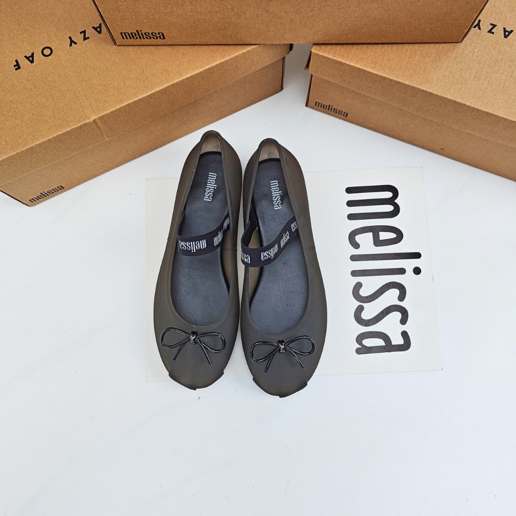 Sepatu Wanita Melissa Jelly Sepatu Dansa Pita Bulat Sepatu Dansa Wanita Melissa Sol Datar Pita Elast