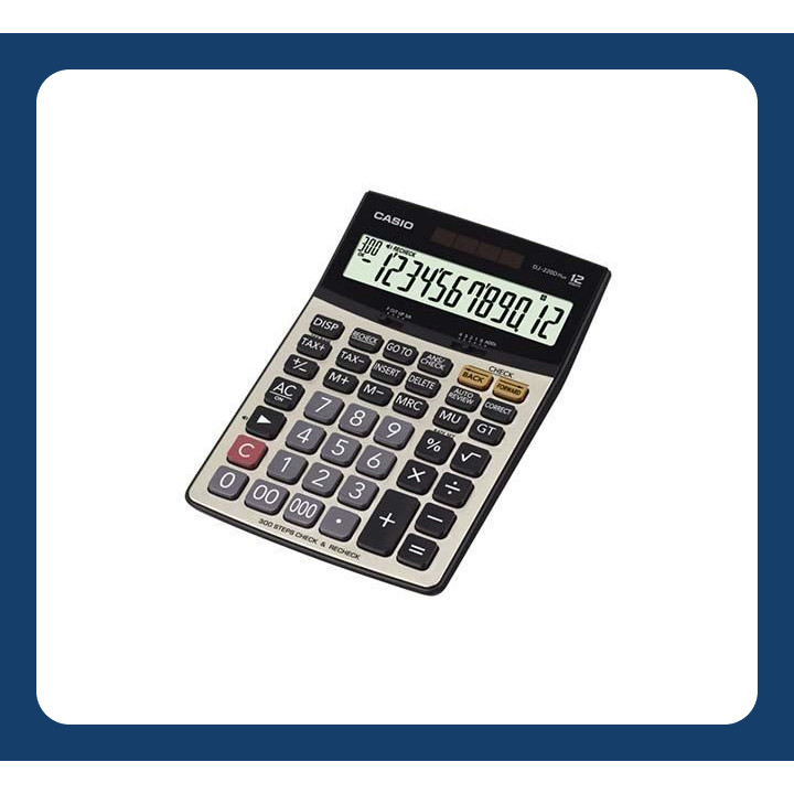 

Casio DJ-220D Plus Check & Correct Kalkulator Meja 12-digit, Re-check Suara, 300 Langkah, Dual Power