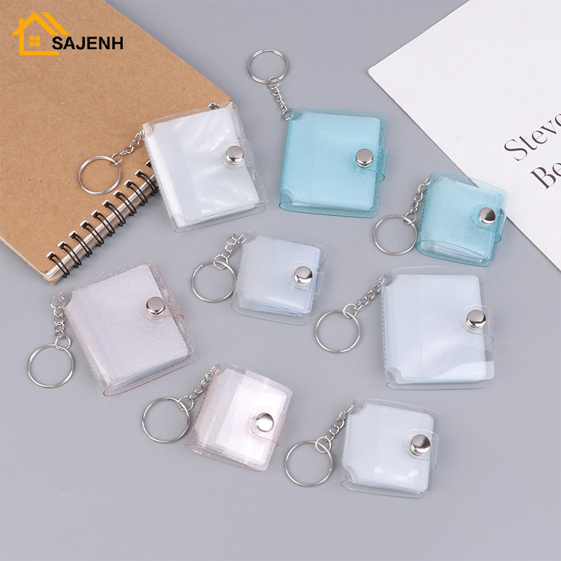 

1Pc Mini Photo Album Women 1 Inche 2 Inch 16 Pages Storage Photo Card Holder Portable Pocket PVC Album With Keychain
