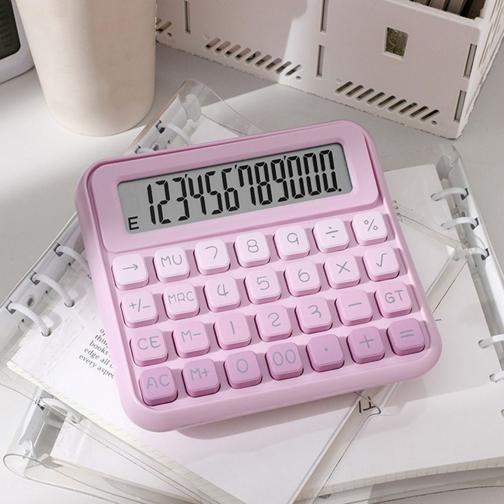 

Cute 12 Digits Calculator Easy To Use Candy Color Finance Calculator Anti-slip Pad Battery Operated Desktop Calculator
