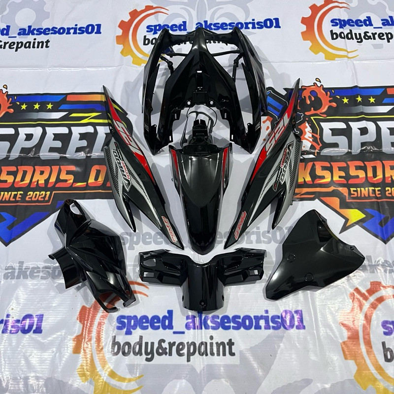 Full set body bodi halus Honda Vario 125 old lama vario kzr bohlam 2012 2013 2014 Warna Hitam