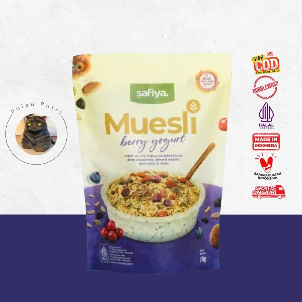

Safiya Muesli Berry Yogurt 1 Kg Sereal With Almond Premium