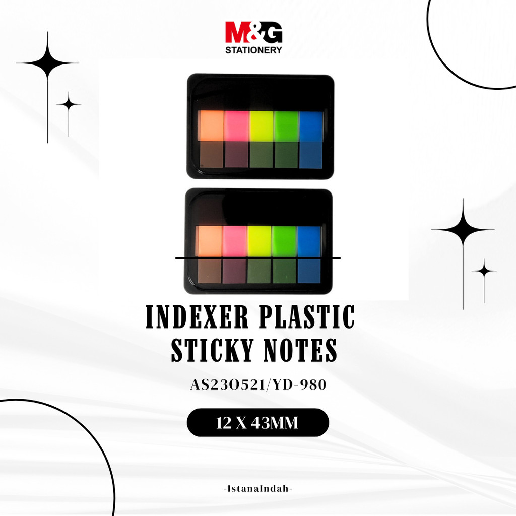 

Sticky Note M&G AS23O521 Indexer Plastic Sticknote 12x43 mm 5 Colors Transculent YD-980 Memo Paper