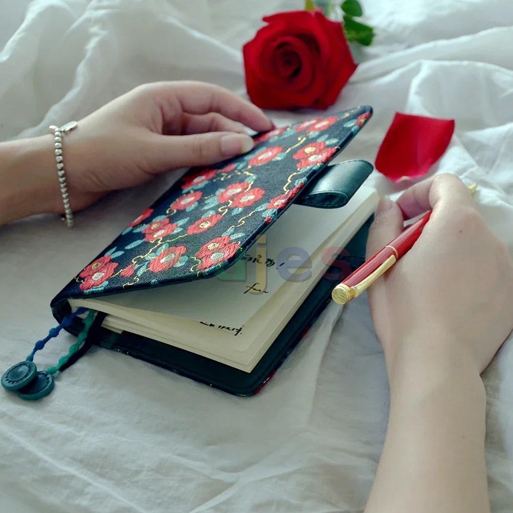 

Elegant Portable Munimhoe Limited Edition Camellia Planner Cover For Hobonichi, Stalogy, Midori, Leuchtturm1917, And More - With