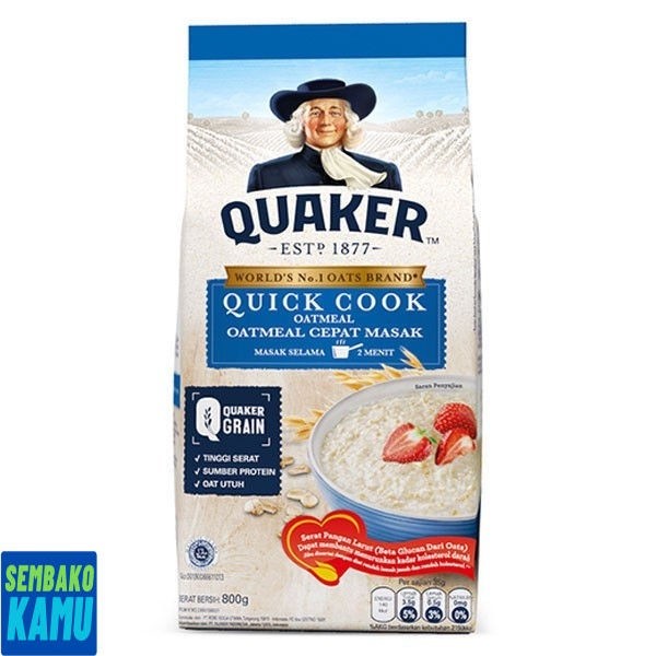 

Quaker Quick Cooking Oatmeal Bag 800 gr