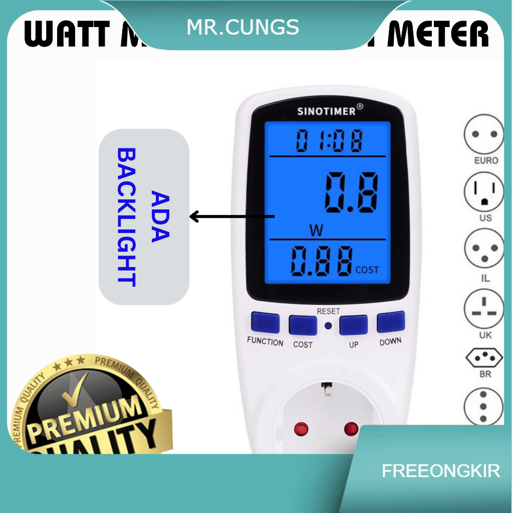 Watt meter Pengukur listrik Kwh digital Power Meter Volt Ampere Watt Meter ada backlight