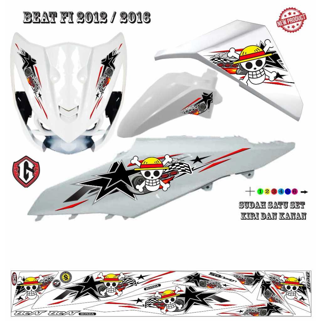 STICKER VARIASI MOTIP ONE PIECE STRIPING HONDA BEAT FI TERBARU 2012/2016 STIKER MOTOR