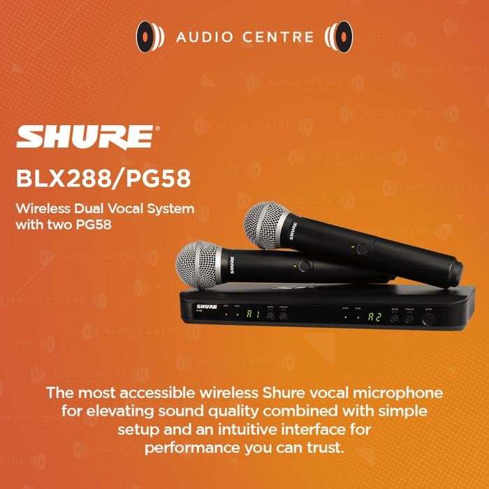 Shure BLX288/PG58 / Mic wireless shure original/ Mic / Karaoke
