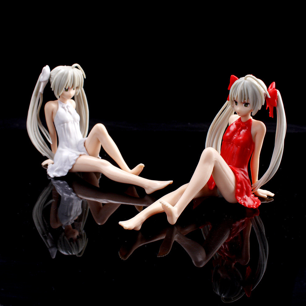 7.5cm Anime Yosuga No Sora Action Figure Kasugano Sora White Dress Sexy Girls Kasugano Dome Doll PVC