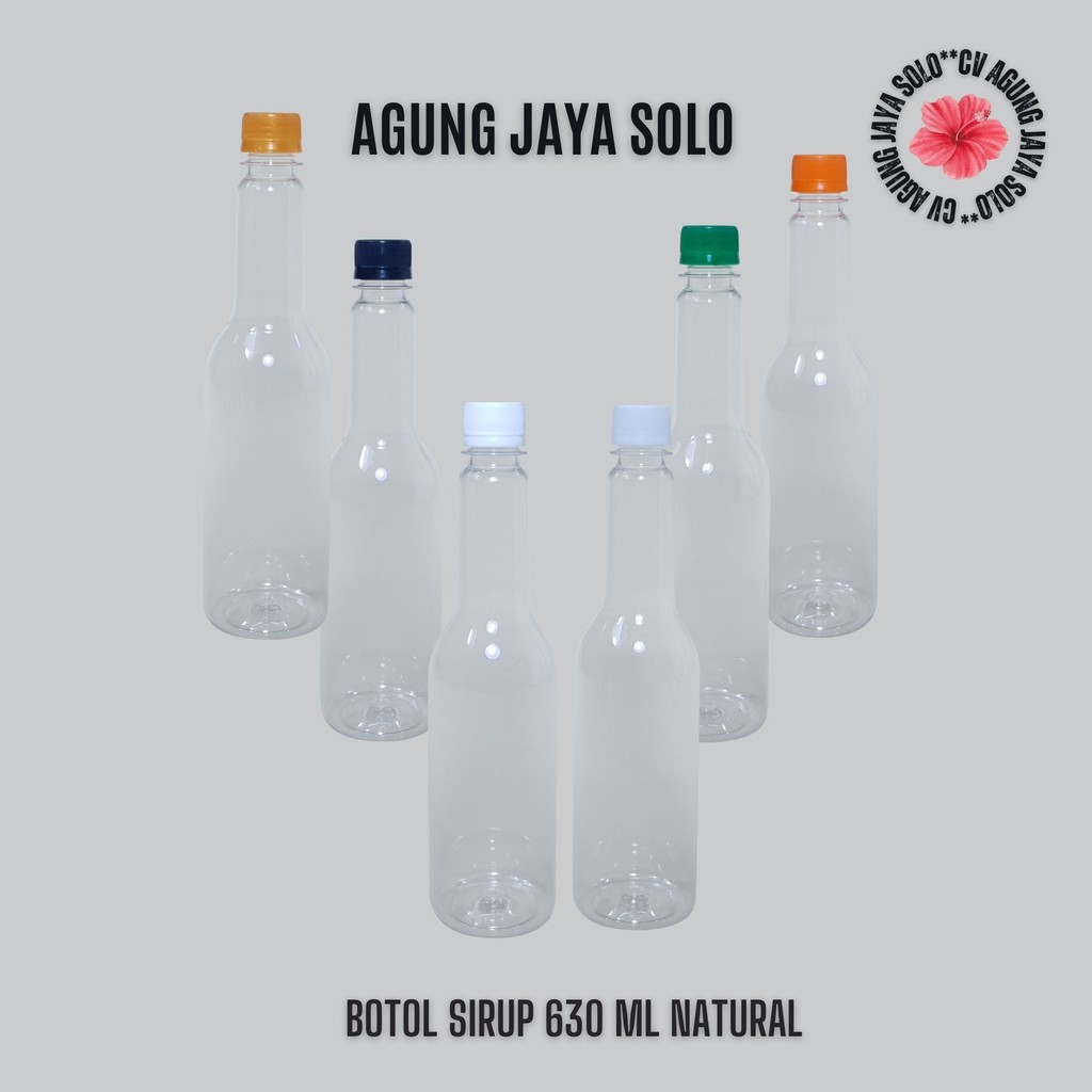 Botol Marjan 630 ml  Natural Tutup Sanno / Tutup Pocari /  Botol Plastik / Botol Marjan / Botol Madu