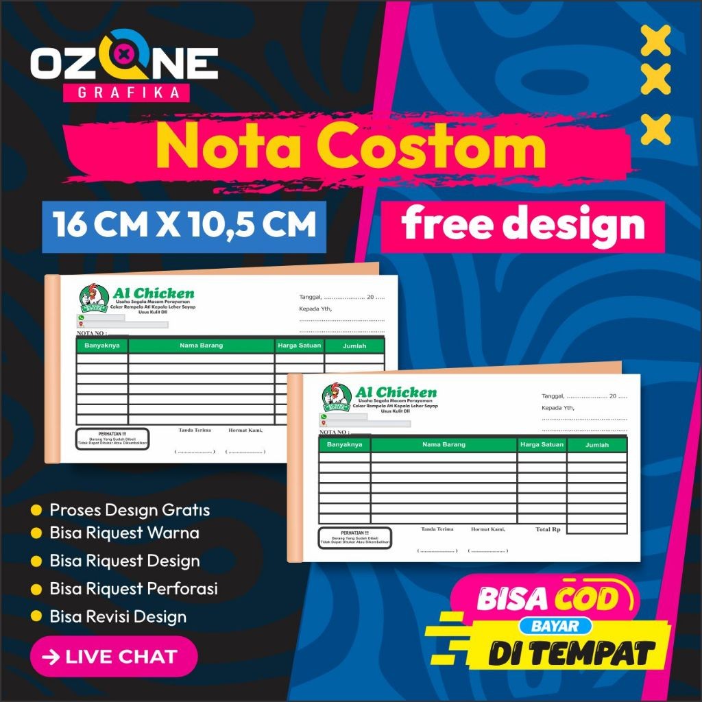

Nota Custom 1/4 Landscape Free Design Bebas Pake Nama Sendiri Bebas Pake Logo Di Ozone Grafika