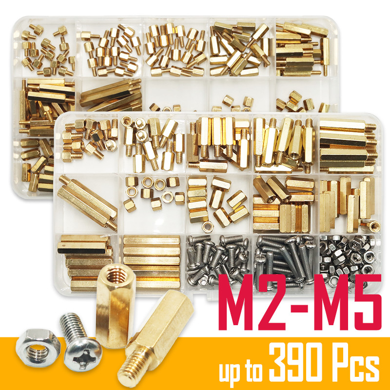390x Brass Hex Standoff Phillips Spacing Screw Nut Set M2 M3 M4 M5 PCB Support Pillars Column Board 