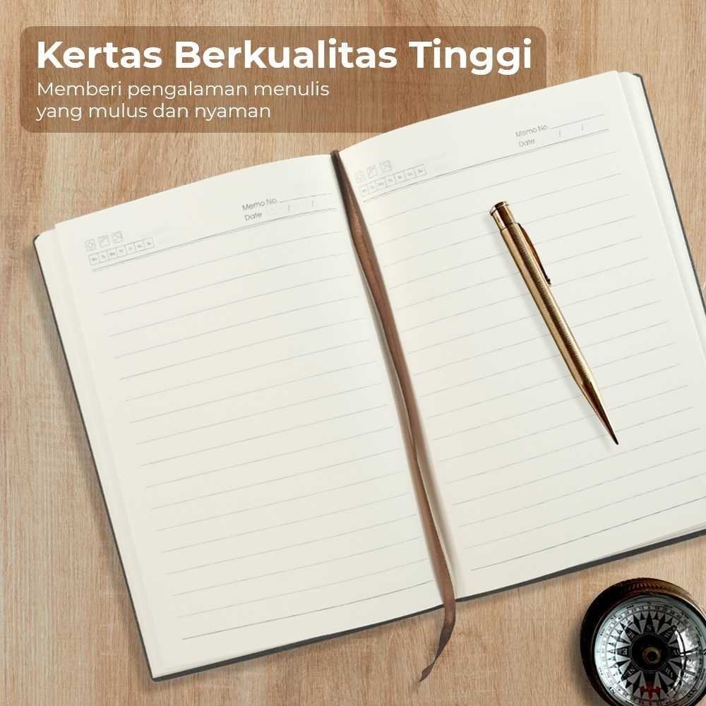 

SHIMASTR Toddi Buku Jurnal Leather Notebook Diary 68GSM 200 Halaman Grid - TD100