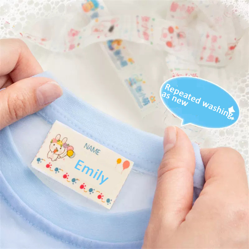 

Customized Cotton Sewing Name Label Cute Pendant Baby Schoolbag Clothes Towel Name Stickers Waterproof Tag Baby Name For Kids