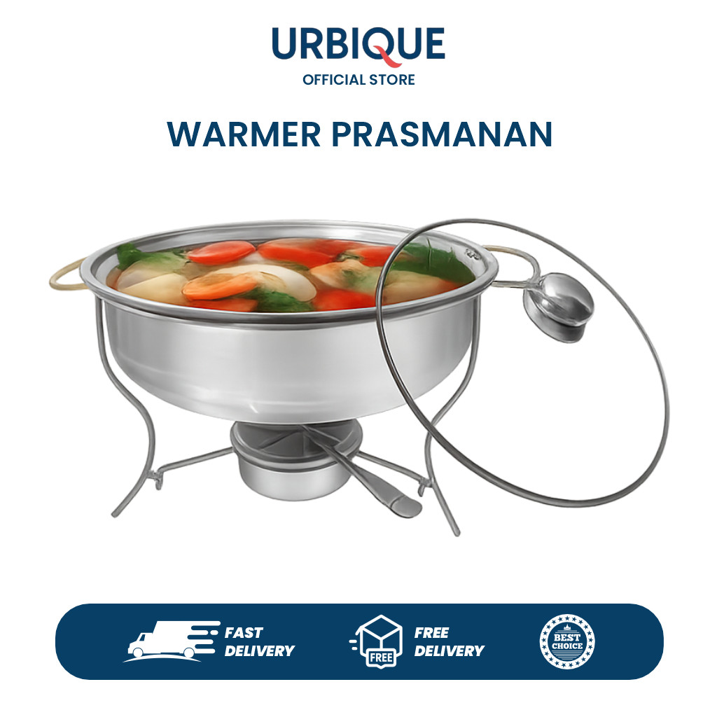 Warmer Stove Prasmanan Stainless Tutup Kaca Pemanas Makanan - Tempat Saji Prasmanan