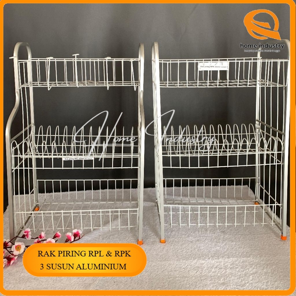 Rak piring Rpl aluminium susun 3/Rack/Rak wastafel/Rak pengeringan piring/Rak piring murah/Rak dapur