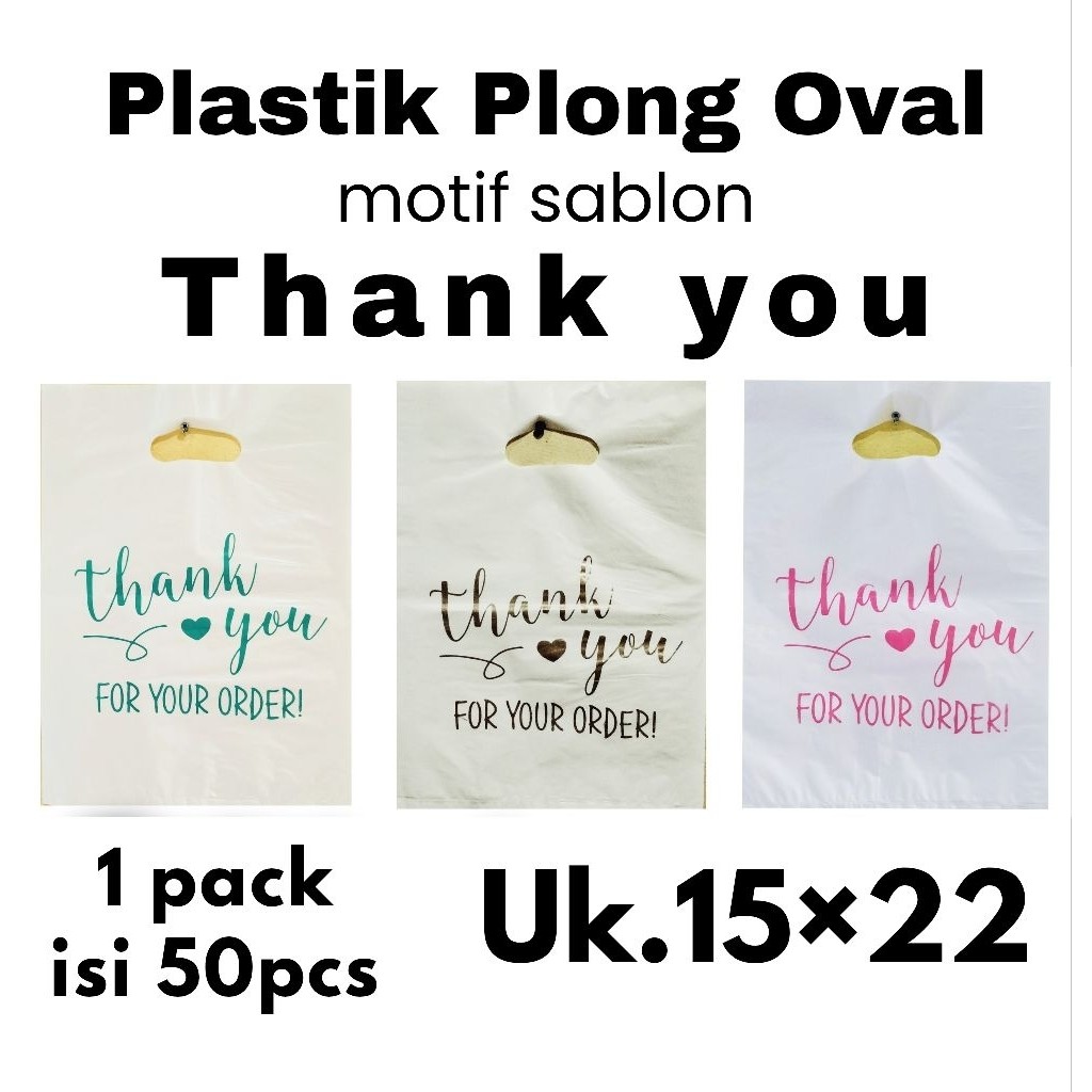 

50pcs kantong plastik PE putih uk.15×22 motif sablon thank you 1 | plastik packing | plastik online shop | motif sablon thank you