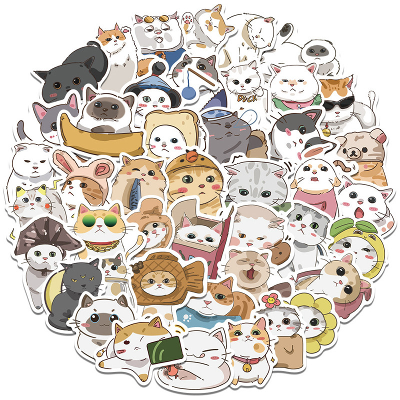

62PCS Cute Cat Stickers Waterproof Kawaii Aesthetic Cat Stickers or Water Bottle, Laptop, Luggage,Scrapbook,Party Decoration ﻿