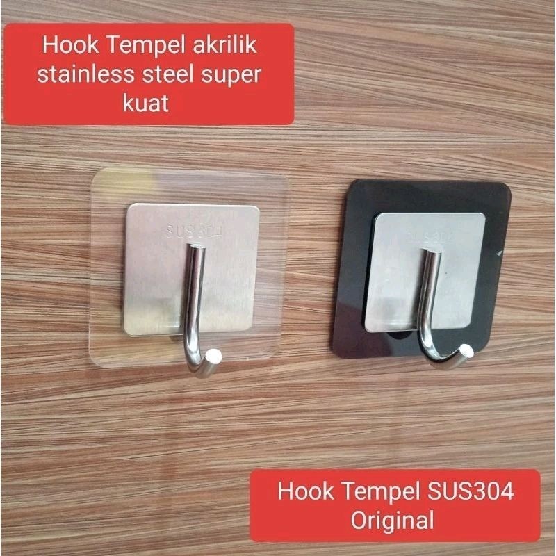 gantungan hook akrilik stainless steel hook tempel super kuat