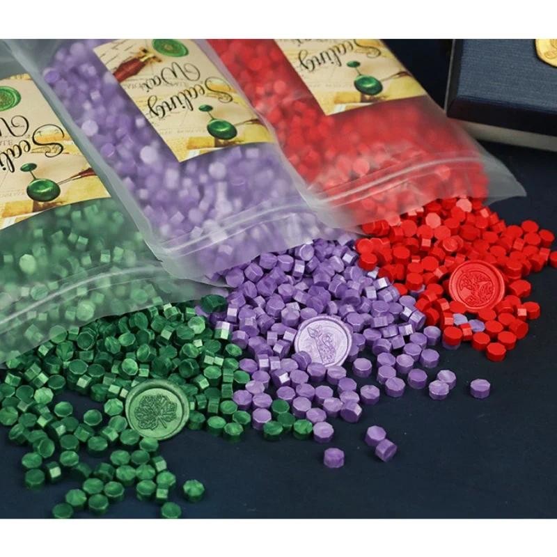 

500g Vintage Metallic Octagon Fire Lacquer Wax for Wedding Birthday Party Invitation Envelope Sealing