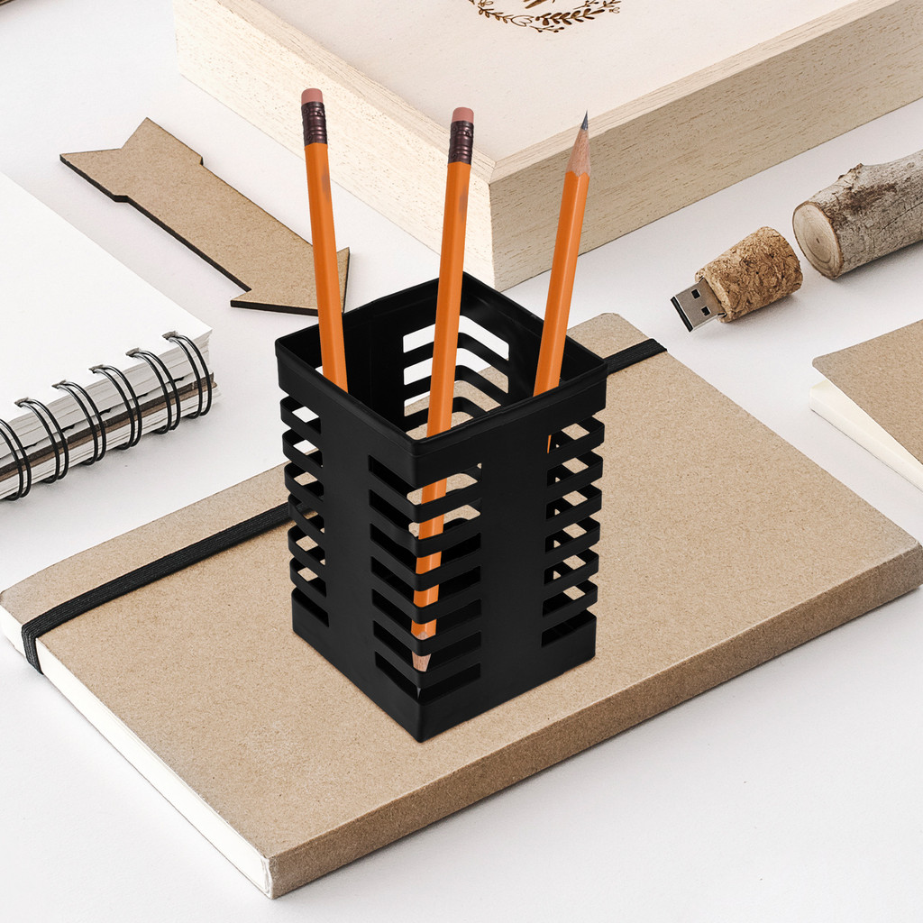 

Multifunctional Square Pen Large Mesh Cup Makeup Brush Holder Iron Desktop Organizer Crayon Container Non-Slip Base Pencil Cup