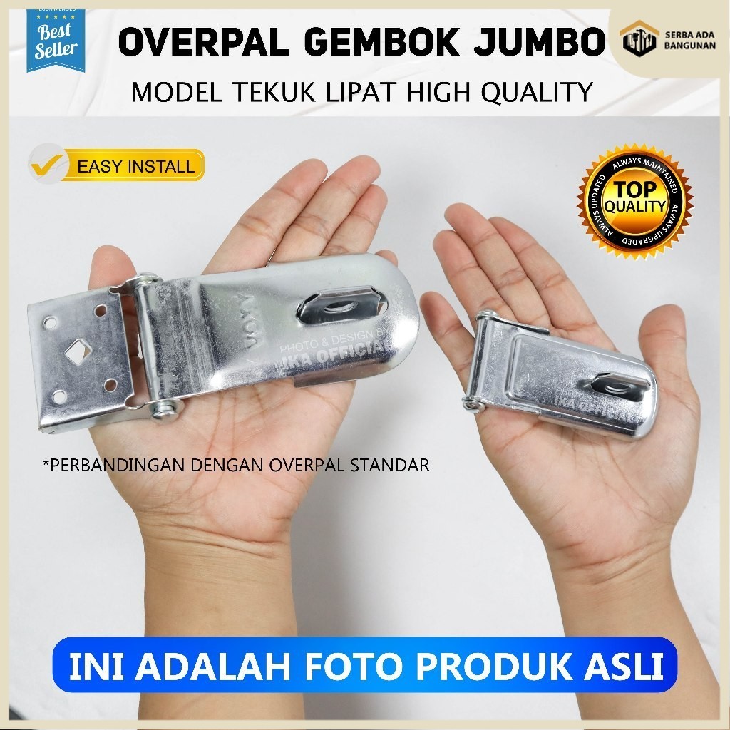 SAB Cantolan Gembok 400 / Overpal Badak / Selot pintu / Engsel gembok / Overpal Badak / Engsel Gembo